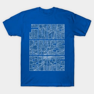 Johannesburg, South Africa City Map Typography - Blueprint T-Shirt